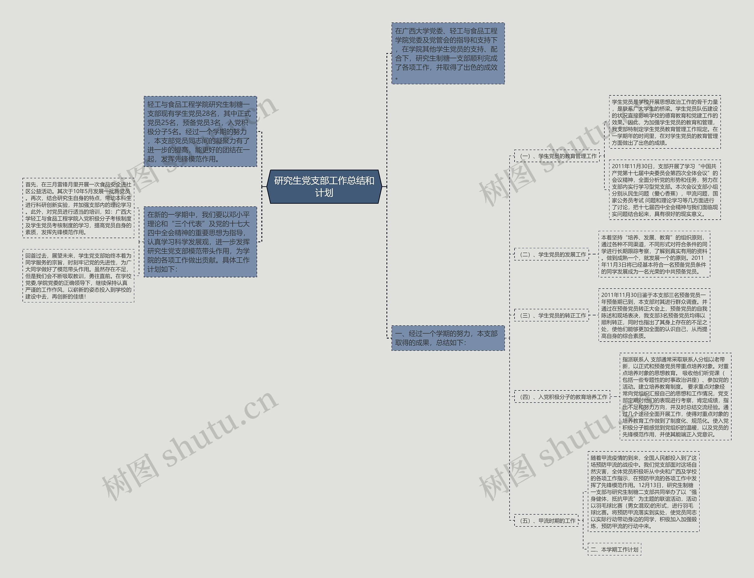 研究生党支部工作总结和计划思维导图