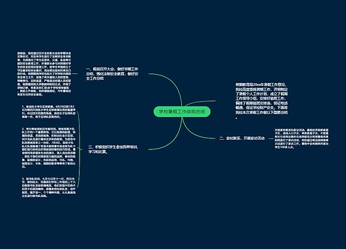 学校暑假工作自我总结