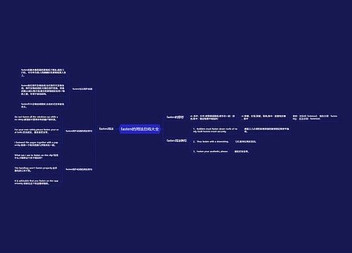 fasten的用法总结大全