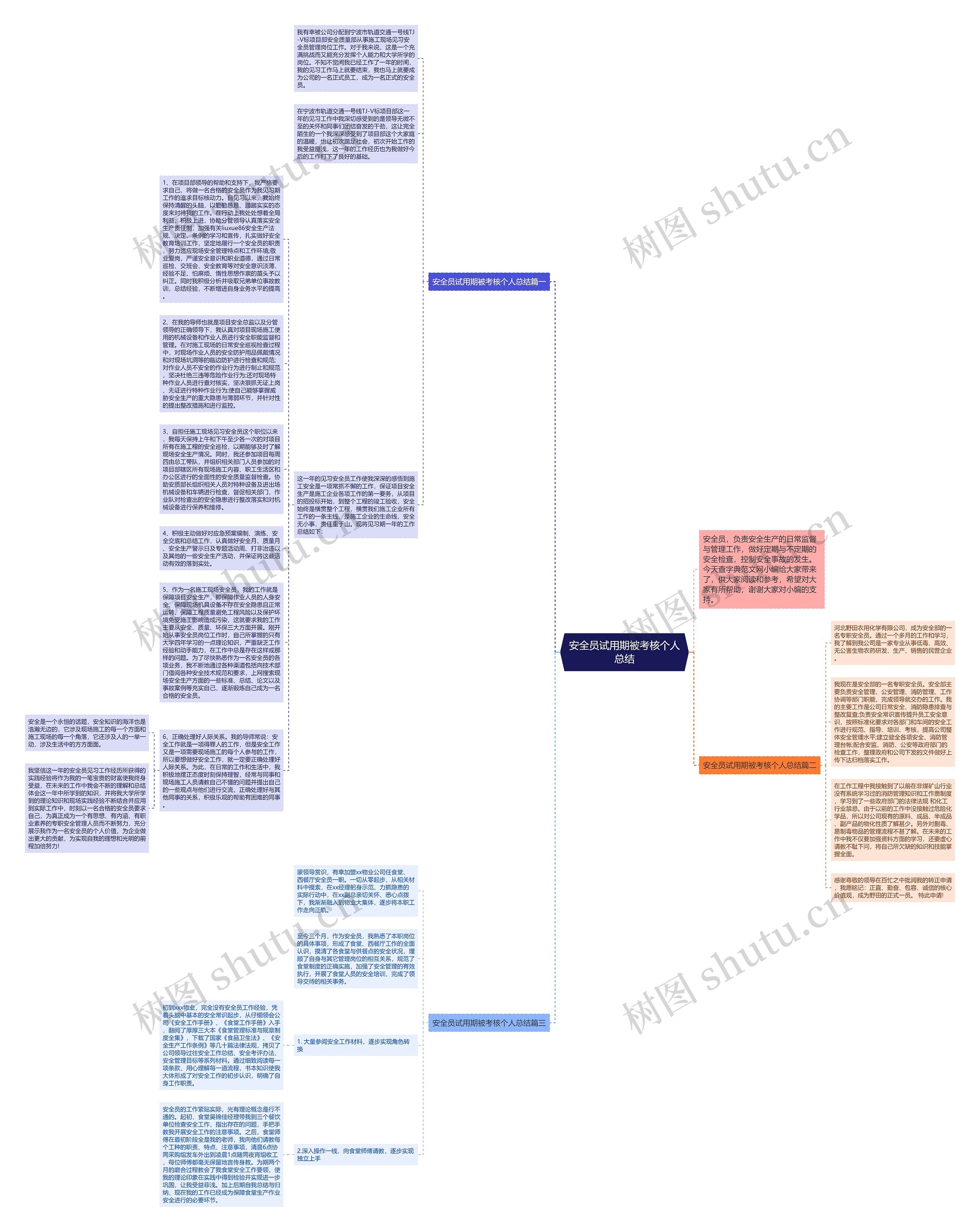 安全员试用期被考核个人总结思维导图