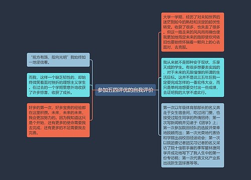 参加五四评优的自我评价