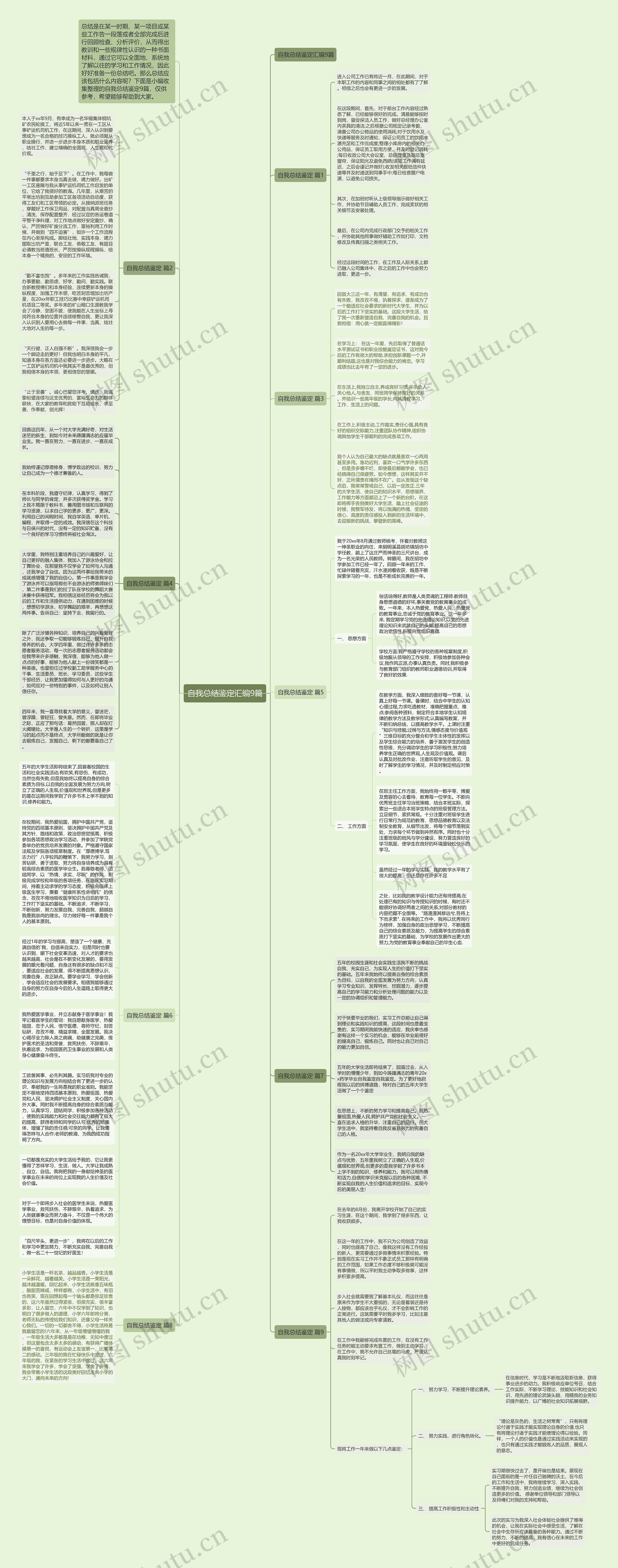 自我总结鉴定汇编9篇思维导图