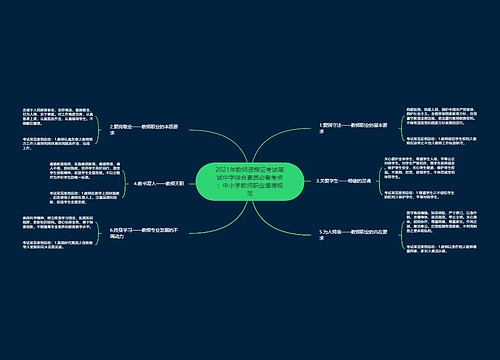 2021年教师资格证考试笔试中学综合素质必备考点：中小学教师职业道德规范
