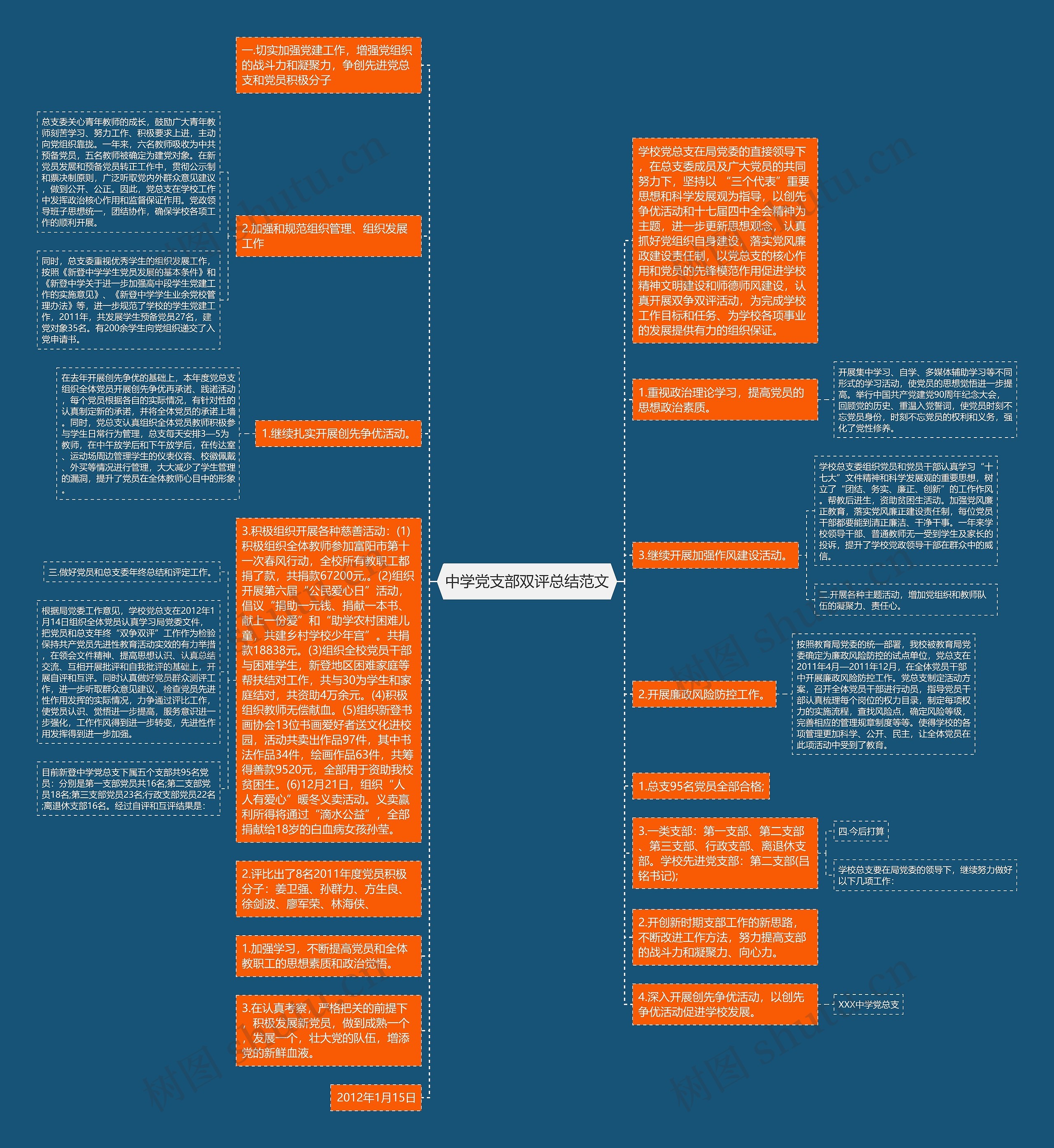 中学党支部双评总结范文思维导图