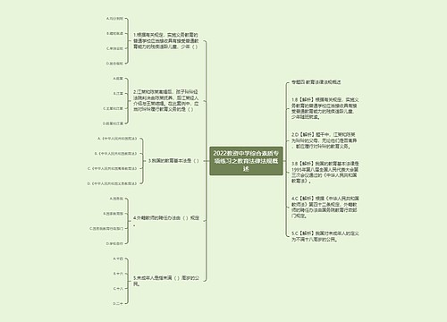 2022教资中学综合素质专项练习之教育法律法规概述