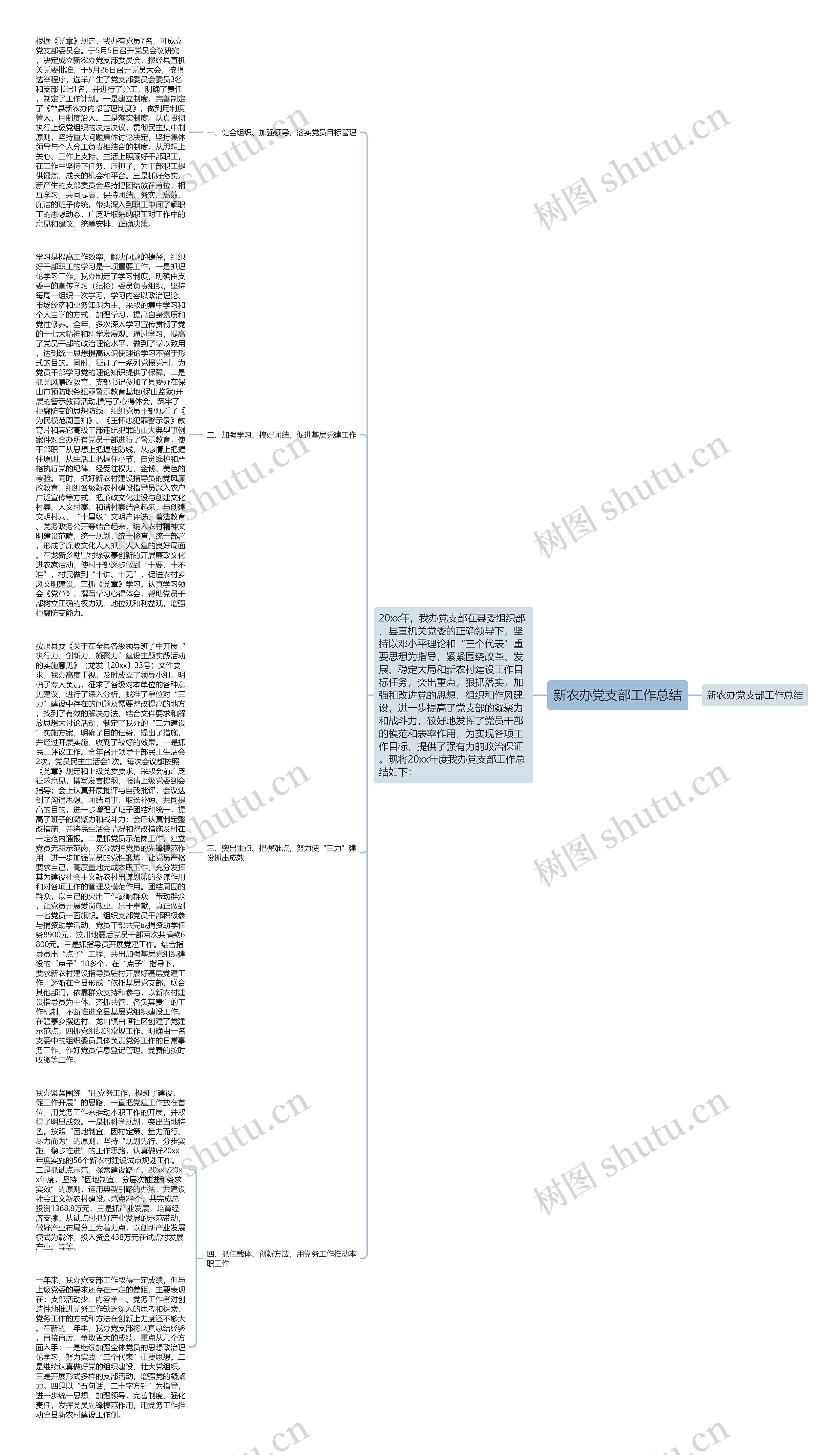 新农办党支部工作总结思维导图