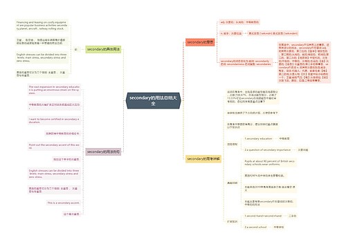 secondary的用法总结大全