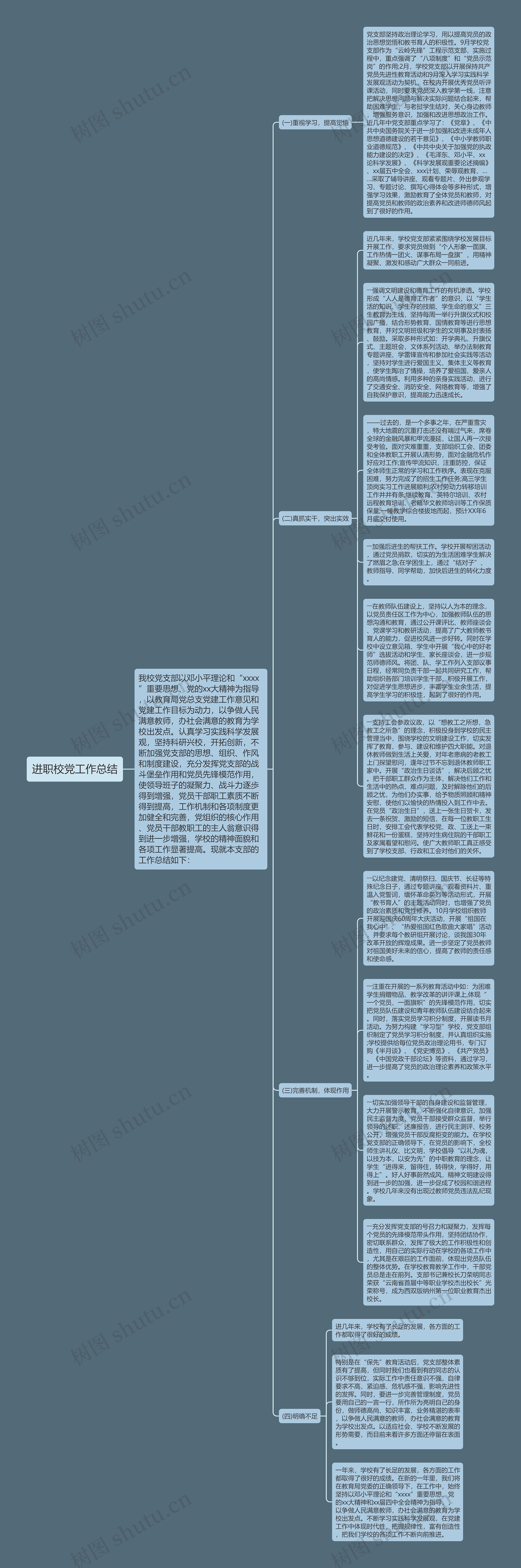 进职校党工作总结思维导图