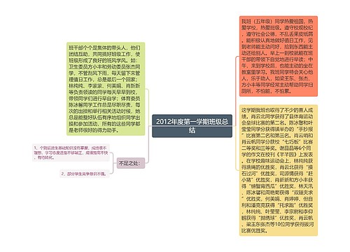 2012年度第一学期班级总结