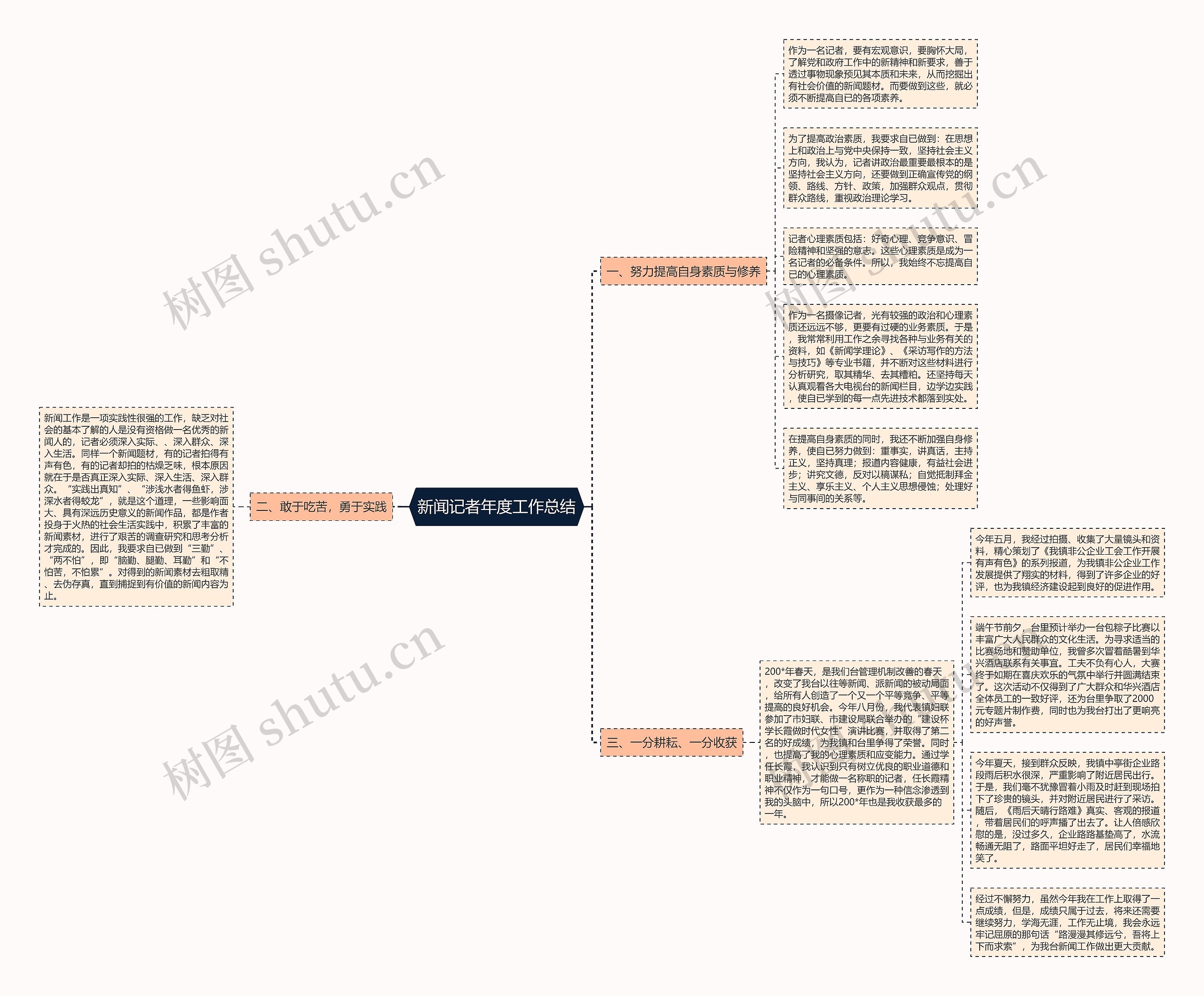 新闻记者年度工作总结思维导图