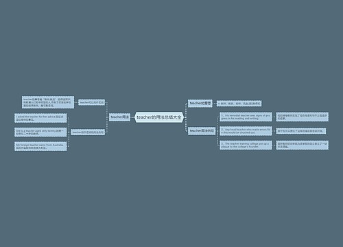 teacher的用法总结大全