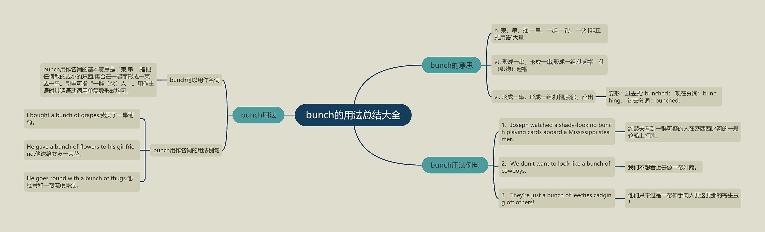 bunch的用法总结大全思维导图