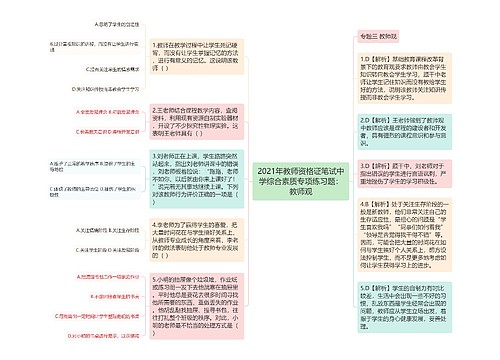 2021年教师资格证笔试中学综合素质专项练习题：教师观