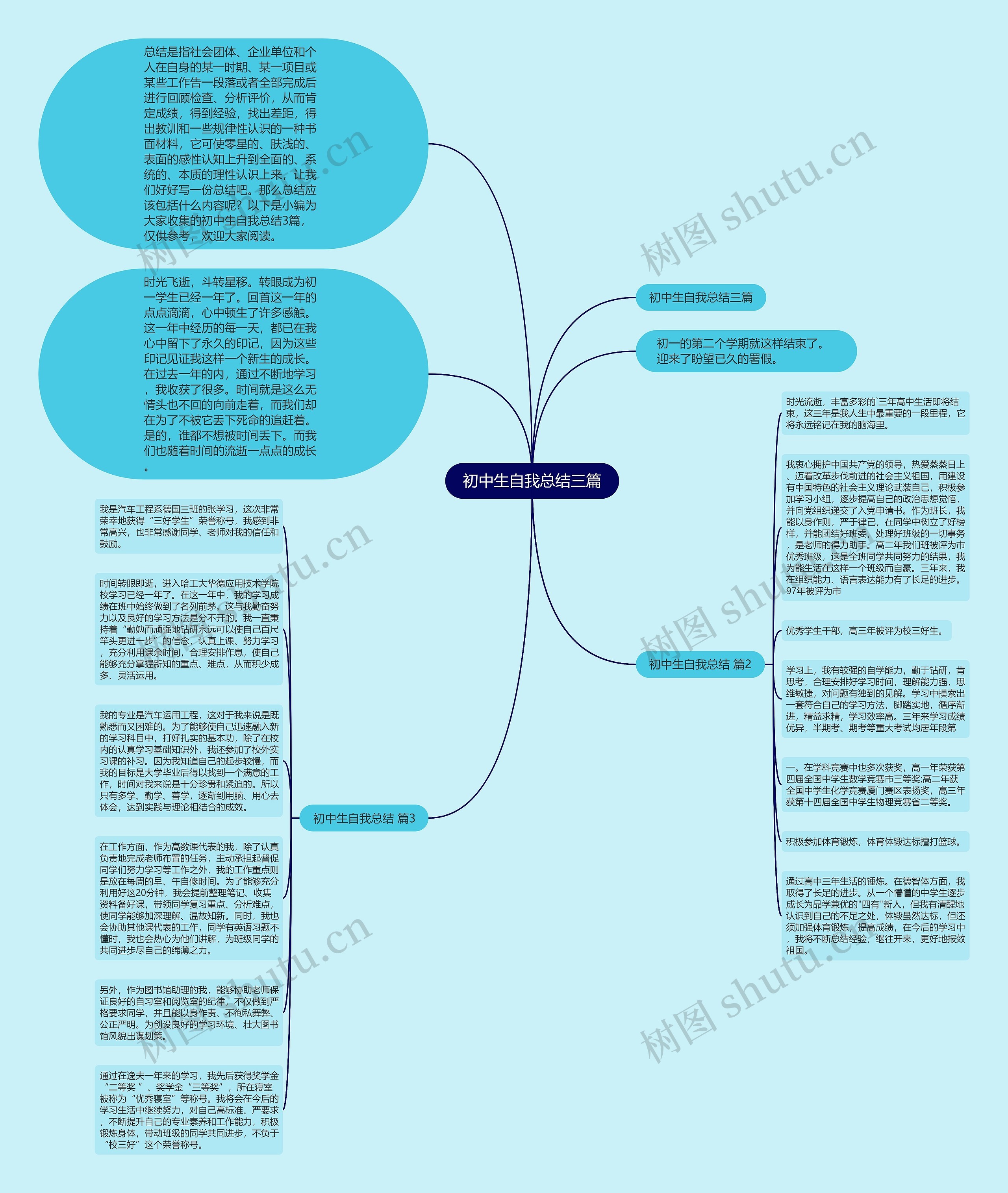 初中生自我总结三篇思维导图