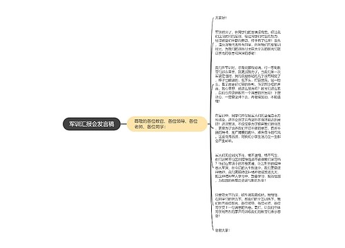 军训汇报会发言稿