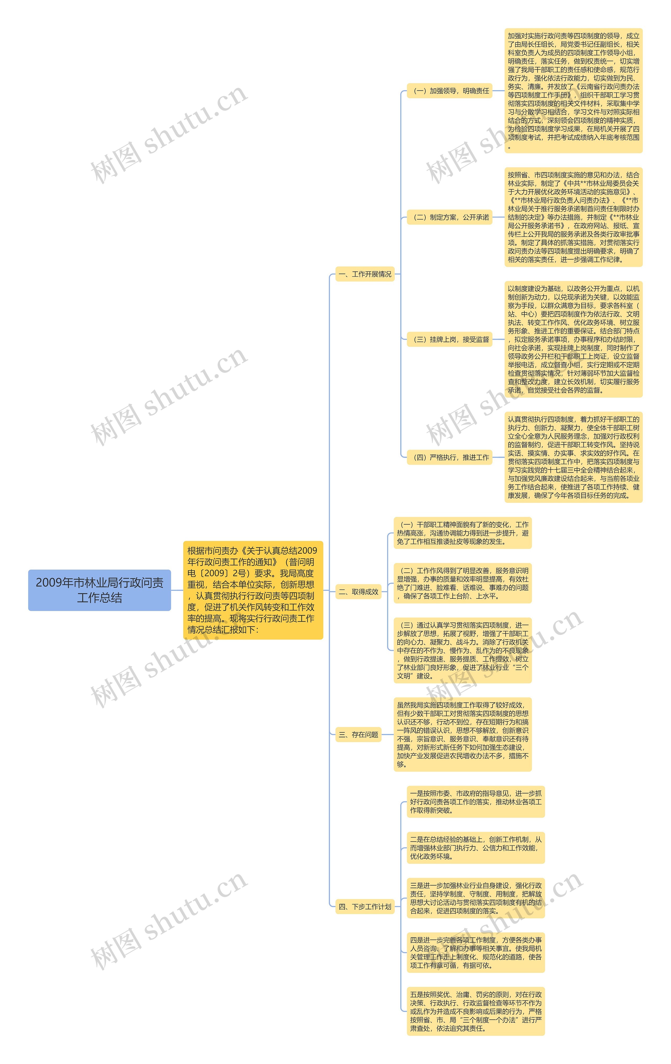 2009年市林业局行政问责工作总结思维导图