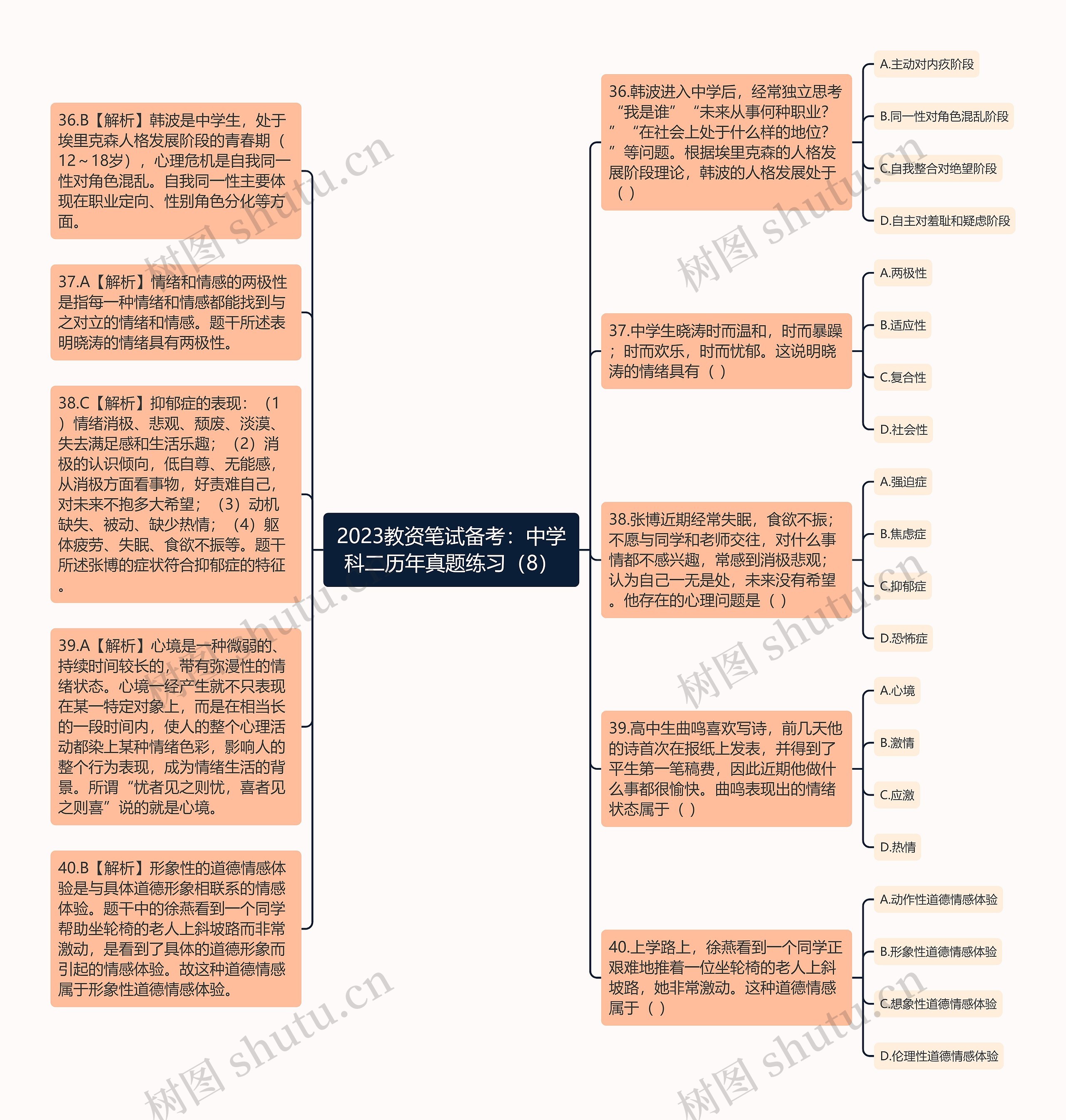 2023教资笔试备考：中学科二历年真题练习（8）思维导图