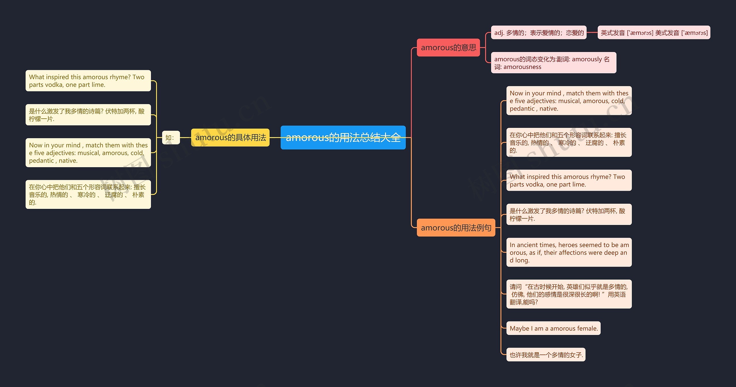amorous的用法总结大全思维导图