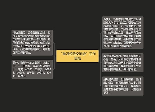 “学习经验交流会”工作总结