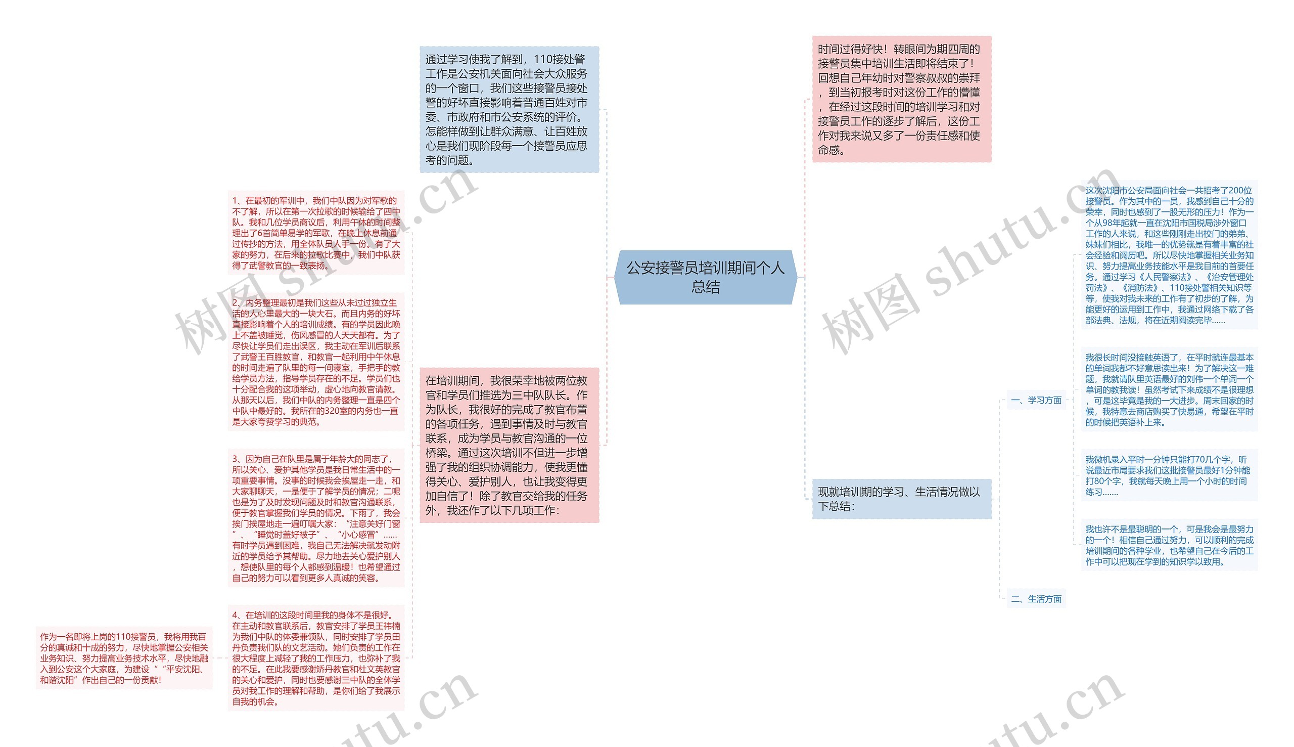 公安接警员培训期间个人总结思维导图