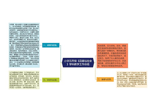 小学五年级《品德与社会》学科教学工作总结