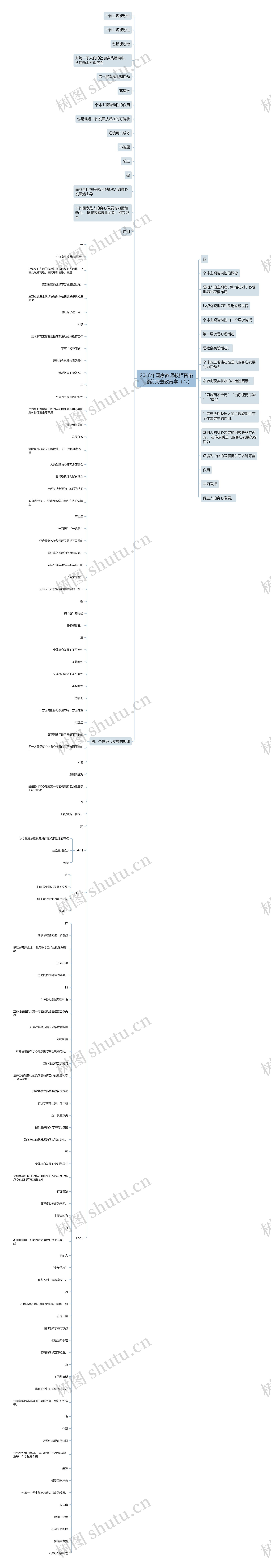 2018年国家教师教师资格：考前突击教育学（八）思维导图