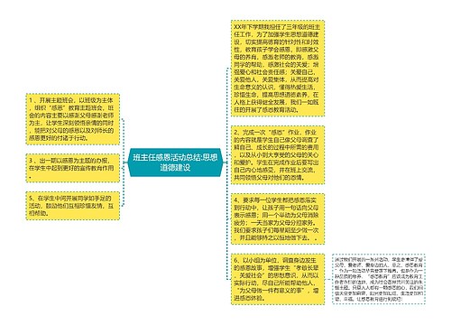 班主任感恩活动总结:思想道德建设