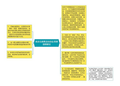 班主任感恩活动总结:思想道德建设