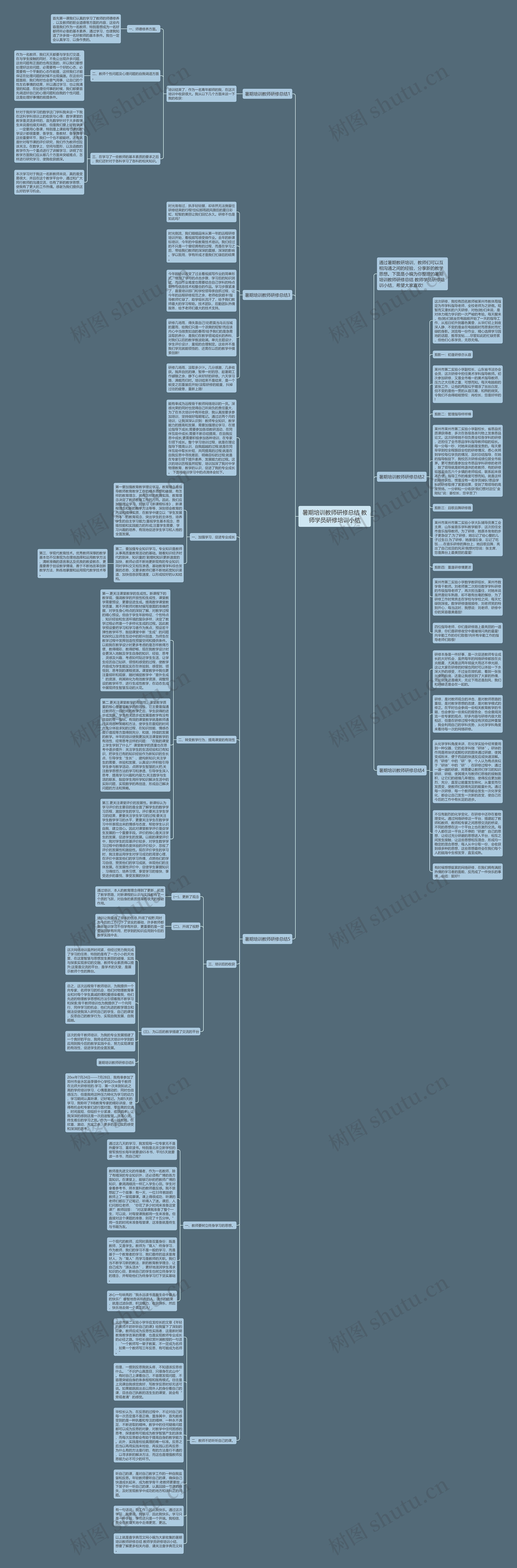 暑期培训教师研修总结 教师学员研修培训小结思维导图