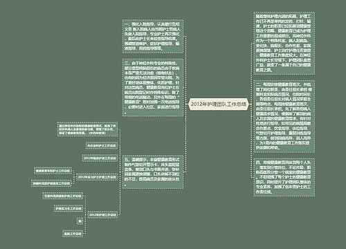 2012年护理团队工作总结