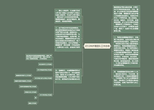 2012年护理团队工作总结