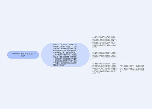 2012年数学教育教学工作总结