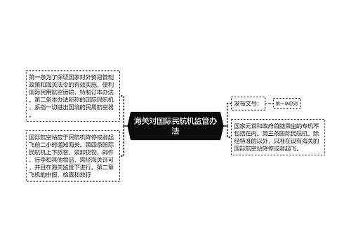 海关对国际民航机监管办法