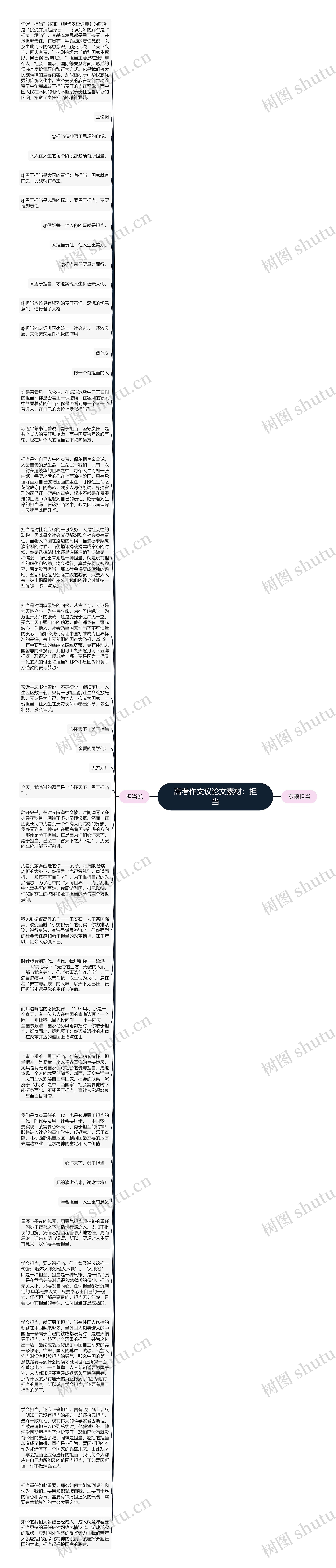 高考作文议论文素材：担当思维导图