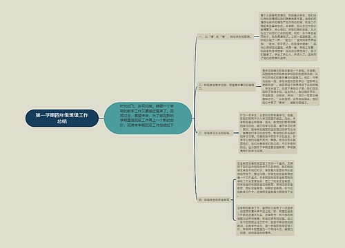 第一学期四年级班级工作总结