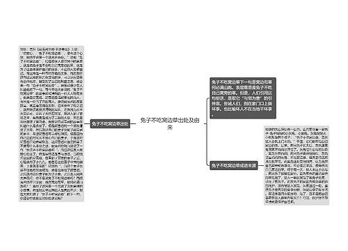 兔子不吃窝边草出处及由来