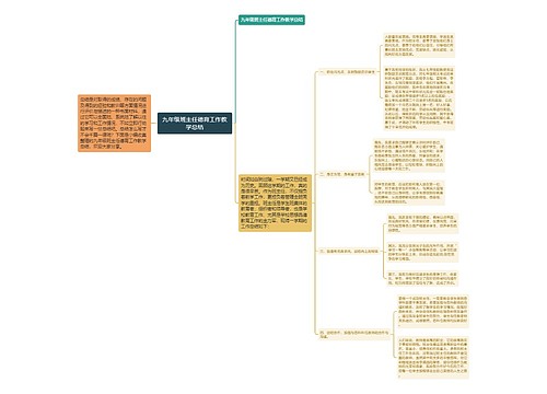 九年级班主任德育工作教学总结