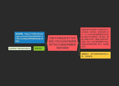 乌鲁木齐高新技术产业开发区12月24日电子税务局财产和行为税合并纳税申报时间安排