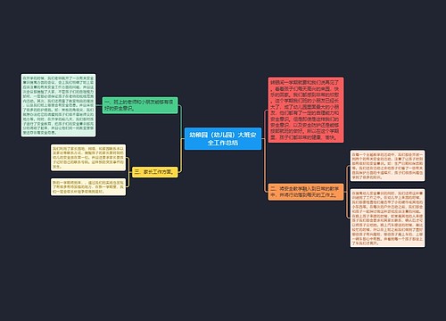 幼稚园（幼儿园）大班安全工作总结