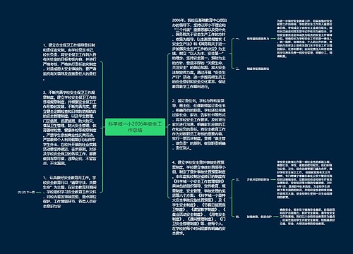 科学城一小2006年安全工作总结