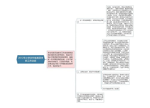 2012年小学四年级英语学科工作总结