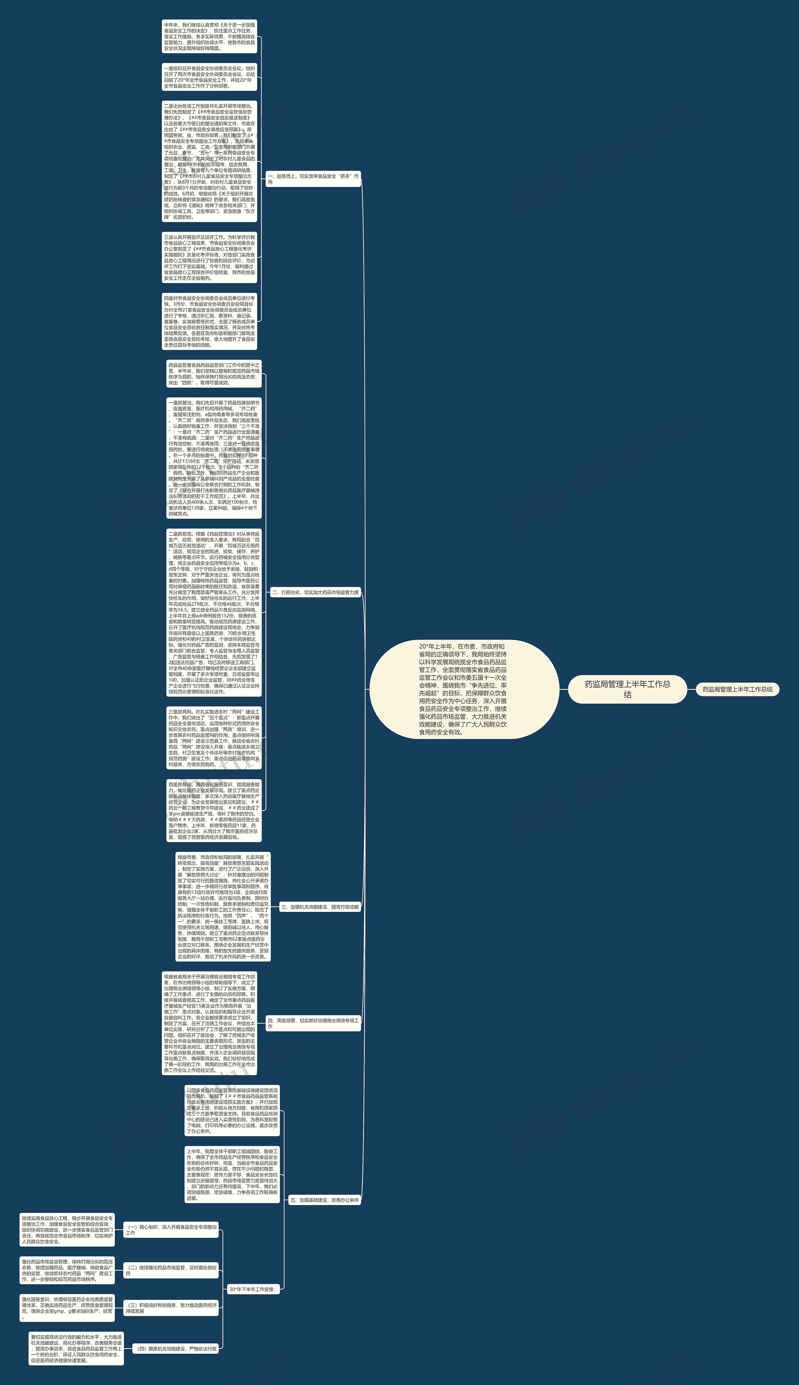 药监局管理上半年工作总结思维导图高清图 药监局管理上半年工作总结思维导图