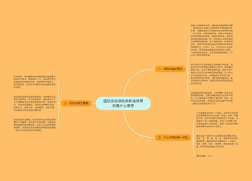 国际货运保险条款选择原则是什么意思