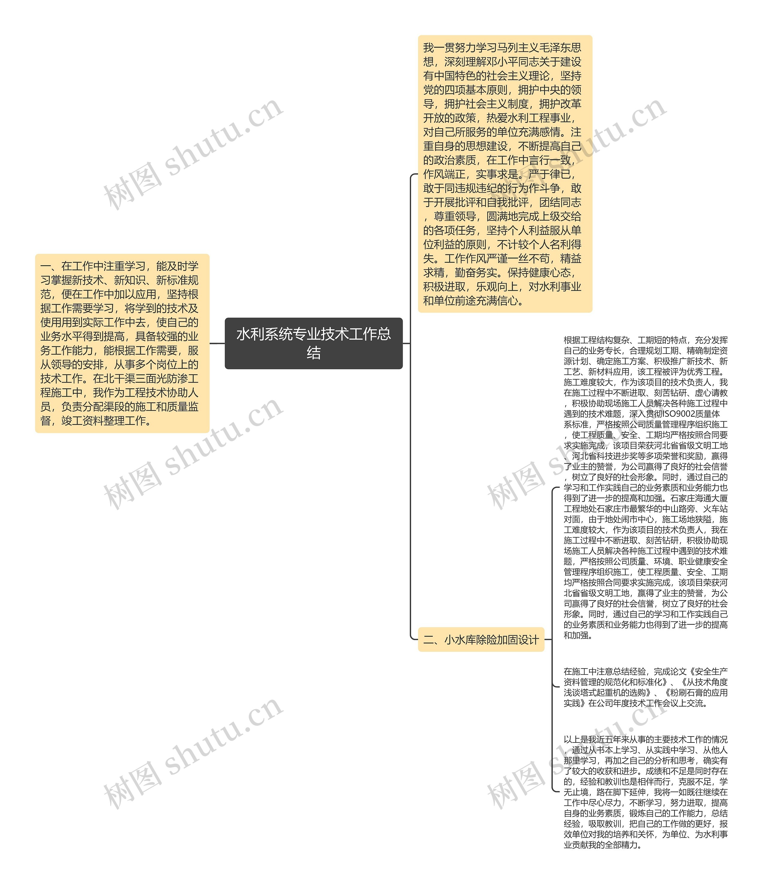 水利系统专业技术工作总结思维导图