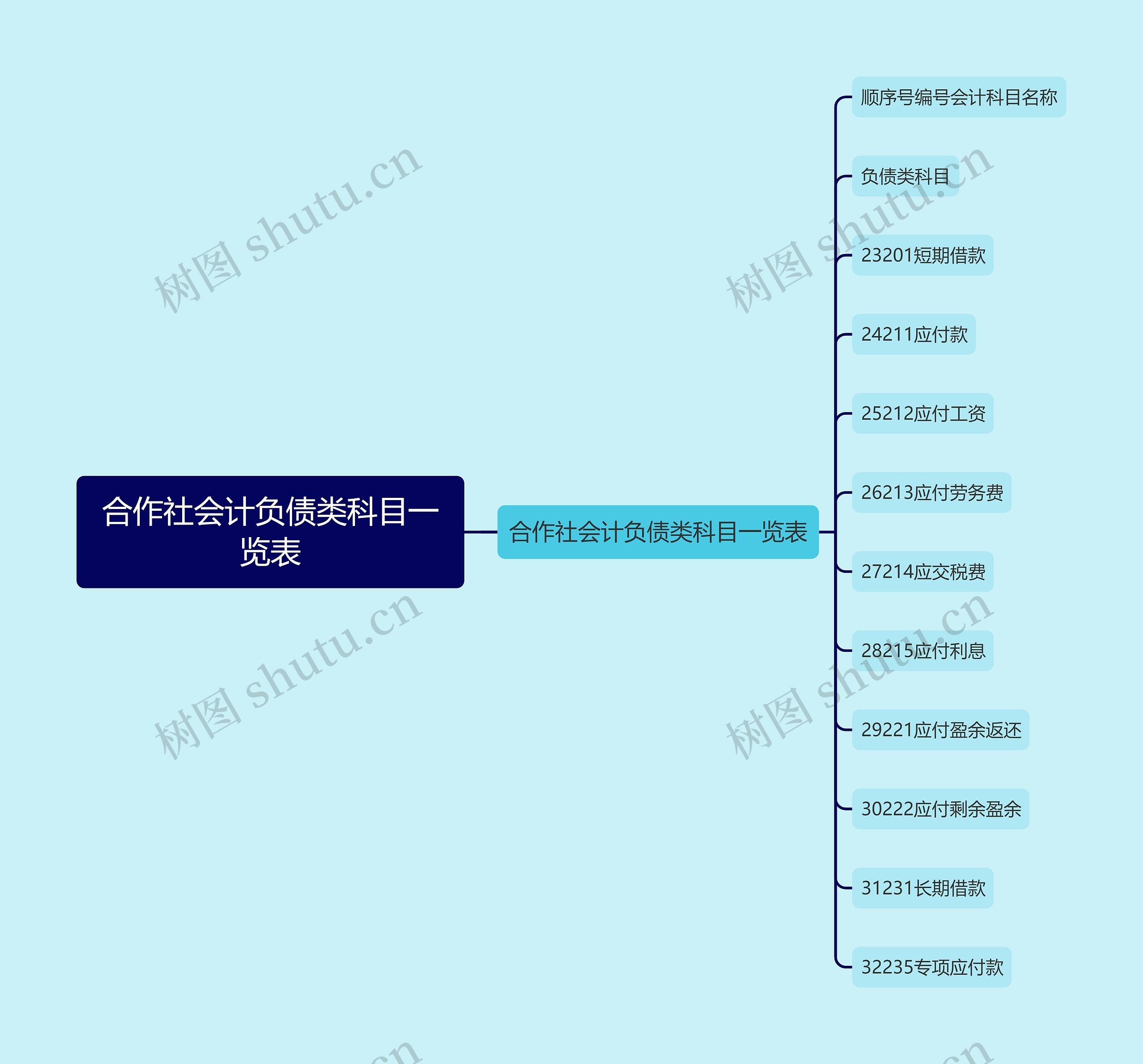 合作社会计负债类科目一览表