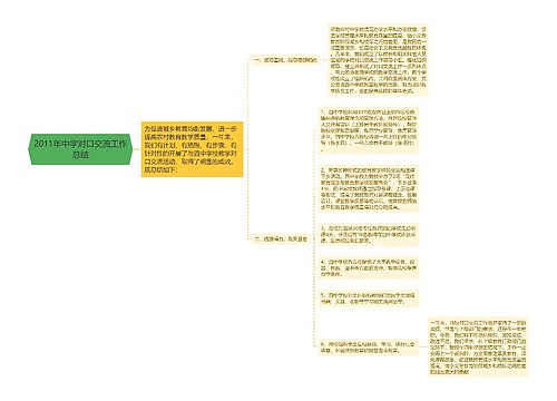 2011年中学对口交流工作总结