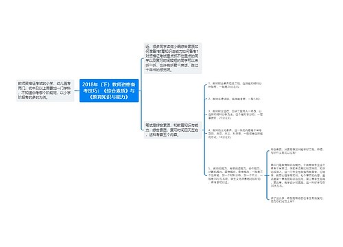 2018年（下）教师资格备考技巧：《综合素质》与《教育知识与能力》