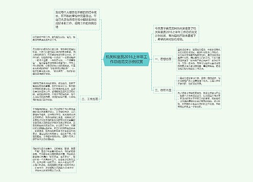 机关科室员2016上半年工作总结范文示例欣赏