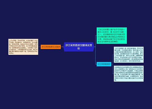 涉江采芙蓉原文翻译及赏析