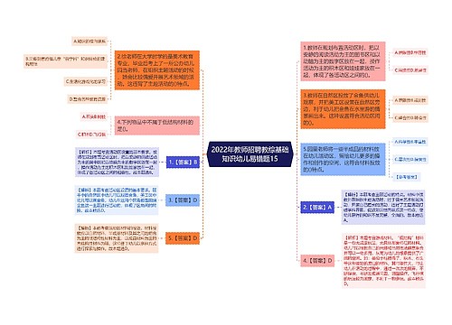 2022年教师招聘教综基础知识幼儿易错题15